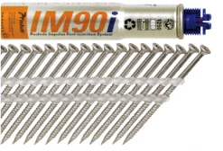 Paslode Fixation Clou En Bande 142103 Vis à Clous 2,8 / 3,2 X 65 INOX A2 +Gaz IM90 1250 Pièces