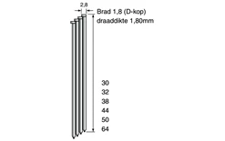 Dutack Clou De Finition 5150011 DA18 Brad D-Cup Galvanisé 32mm 4000 Pcs
